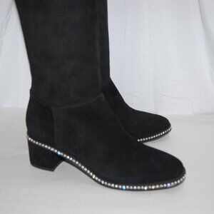 41/US10.5 ❤️ LE SILLA Suede Leather Crystal Over Knee Heels OTK Boots Italy